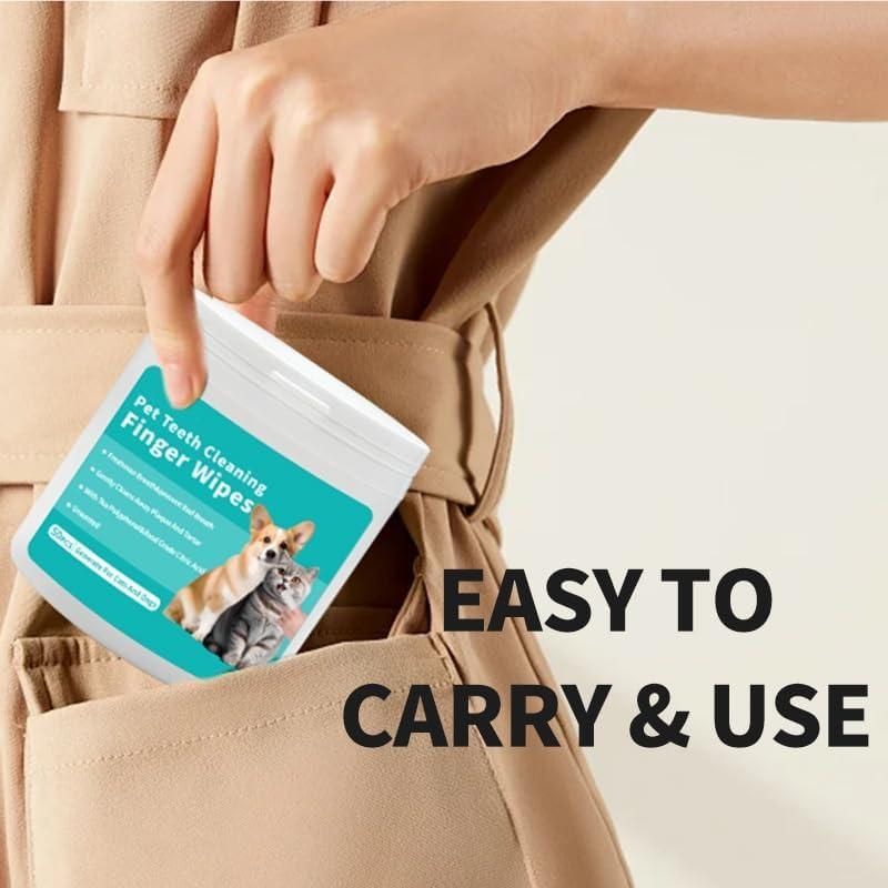 Easy Use Dental Finger Wipes for Pet Oral Hygiene