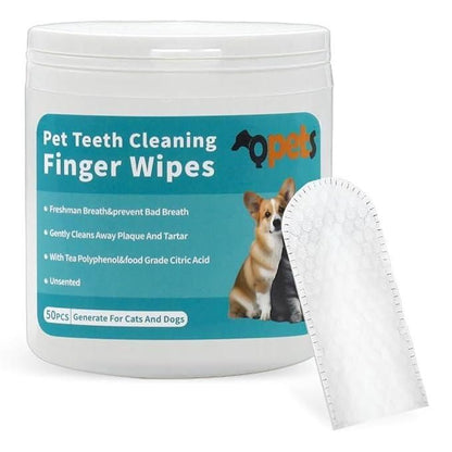 Disposable Dental Finger Wipes for Pets 50 Pack – Oral Care