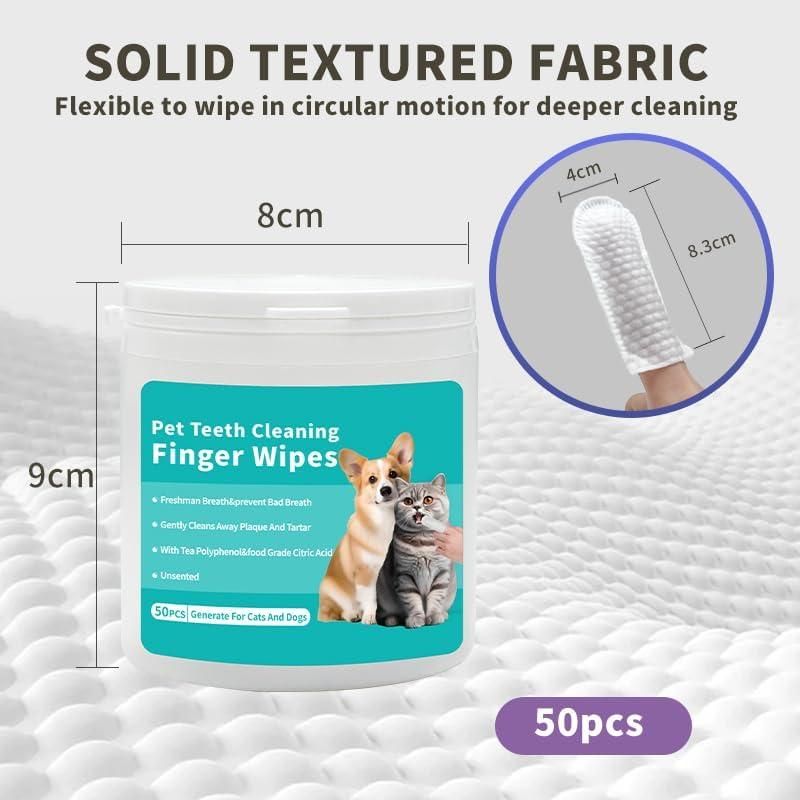 Hypoallergenic Pet Teeth Cleaning Finger Wipes