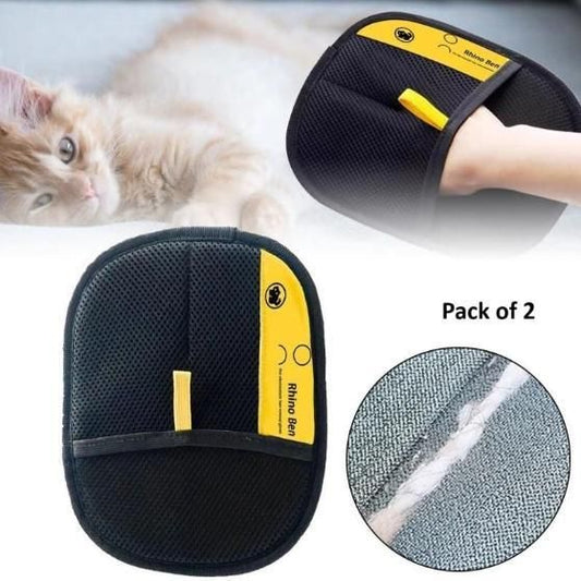 Pet Hair Removal Gloves Pack of 2 for Dogs and Cats