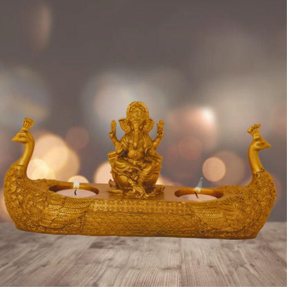 Golden Ganesha Deepak for Pooja Room and Home Decor