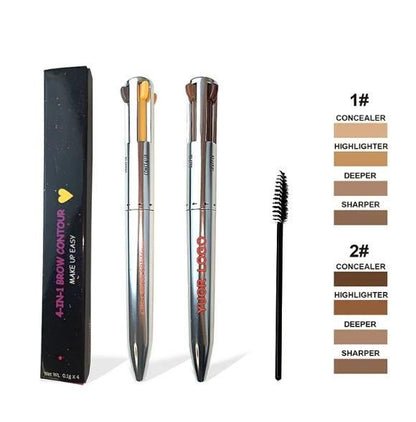 4 Colors Eyebrow Pen 4-in-1 Eyebrow Pencil for Brow Makeup